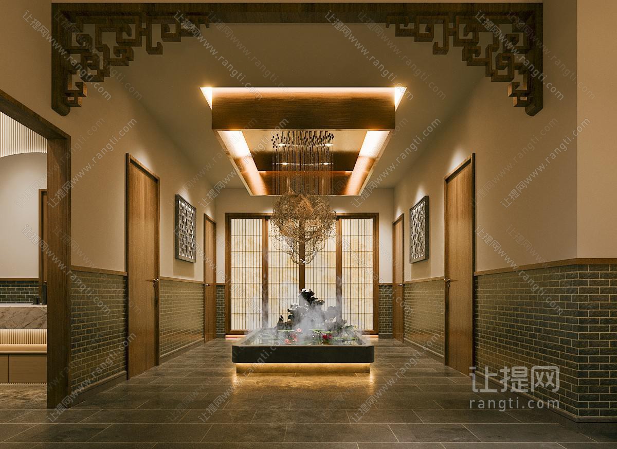新中式室内景观 园艺小品