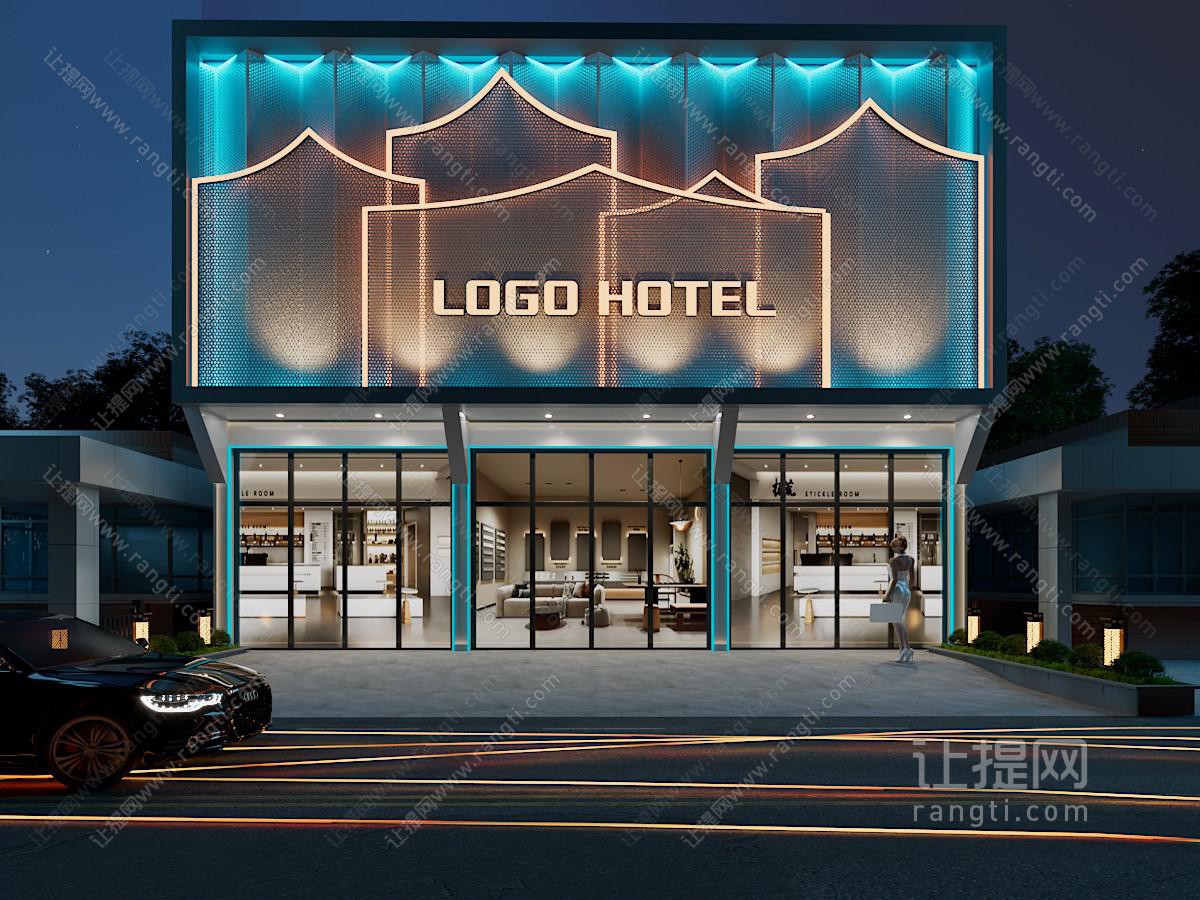 酒店门头门面 建筑外观