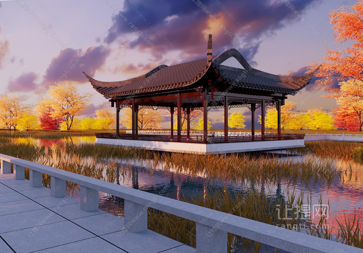 中式古建亭台