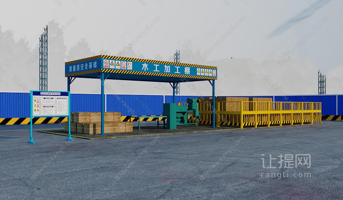 现代木工加工棚 工厂车间棚 工地