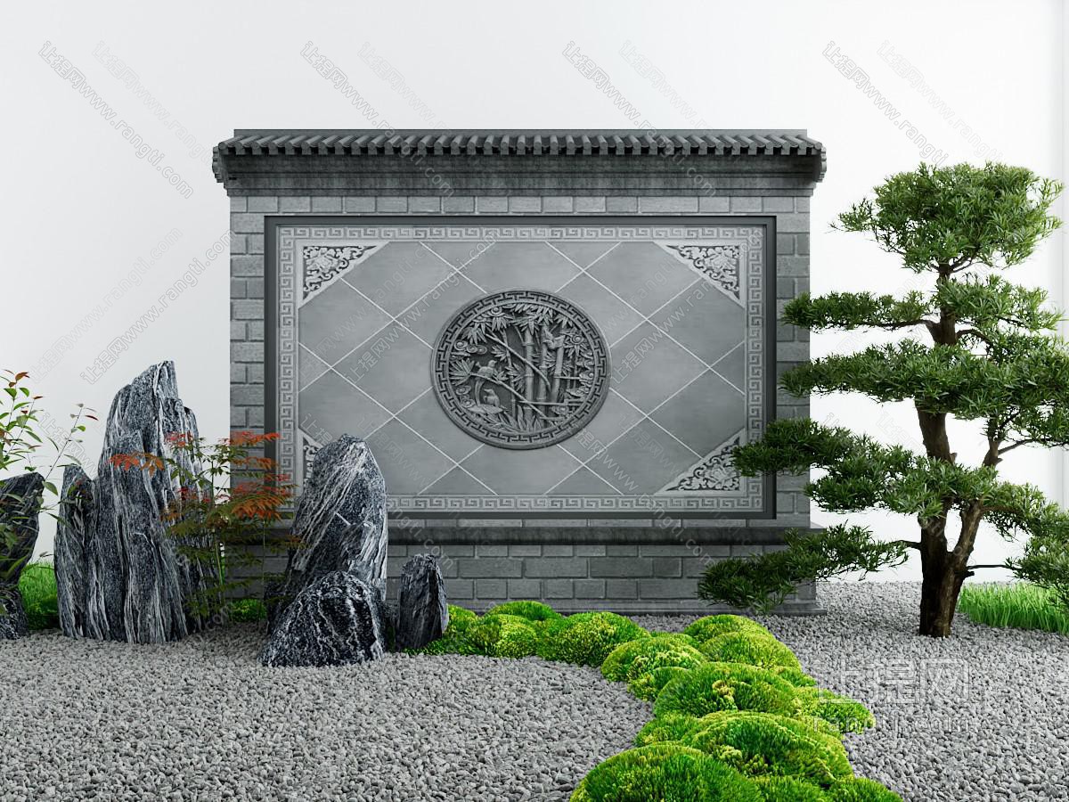 新中式庭院景观小品