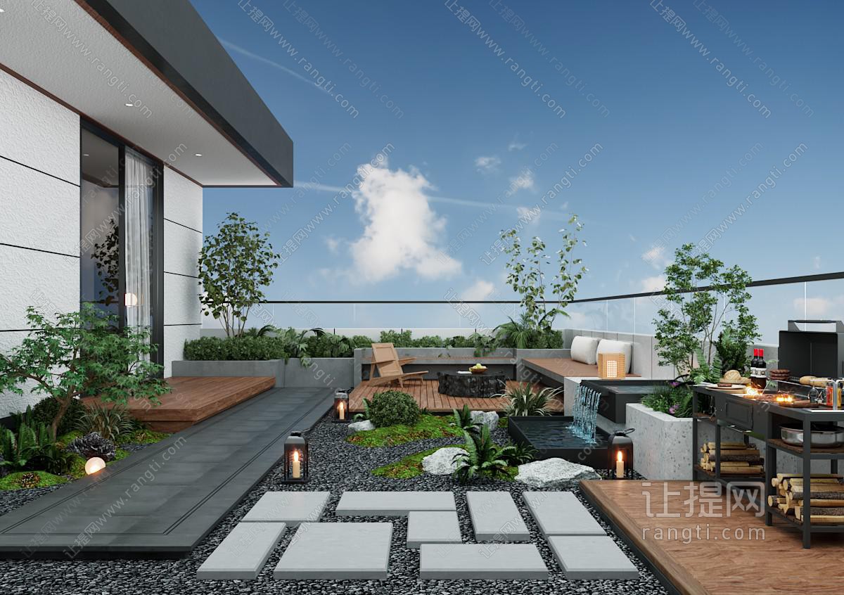 现代屋顶花园