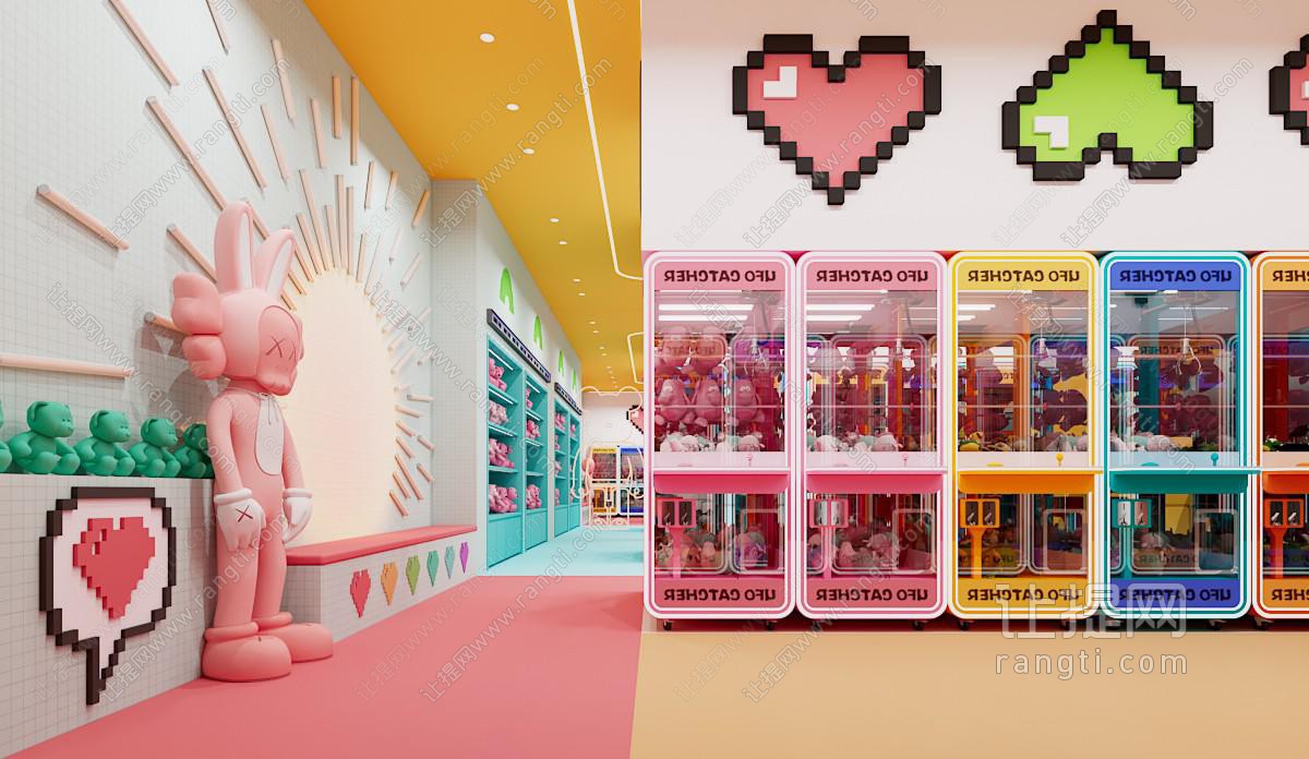 彩虹像素主题抓娃娃店 电玩