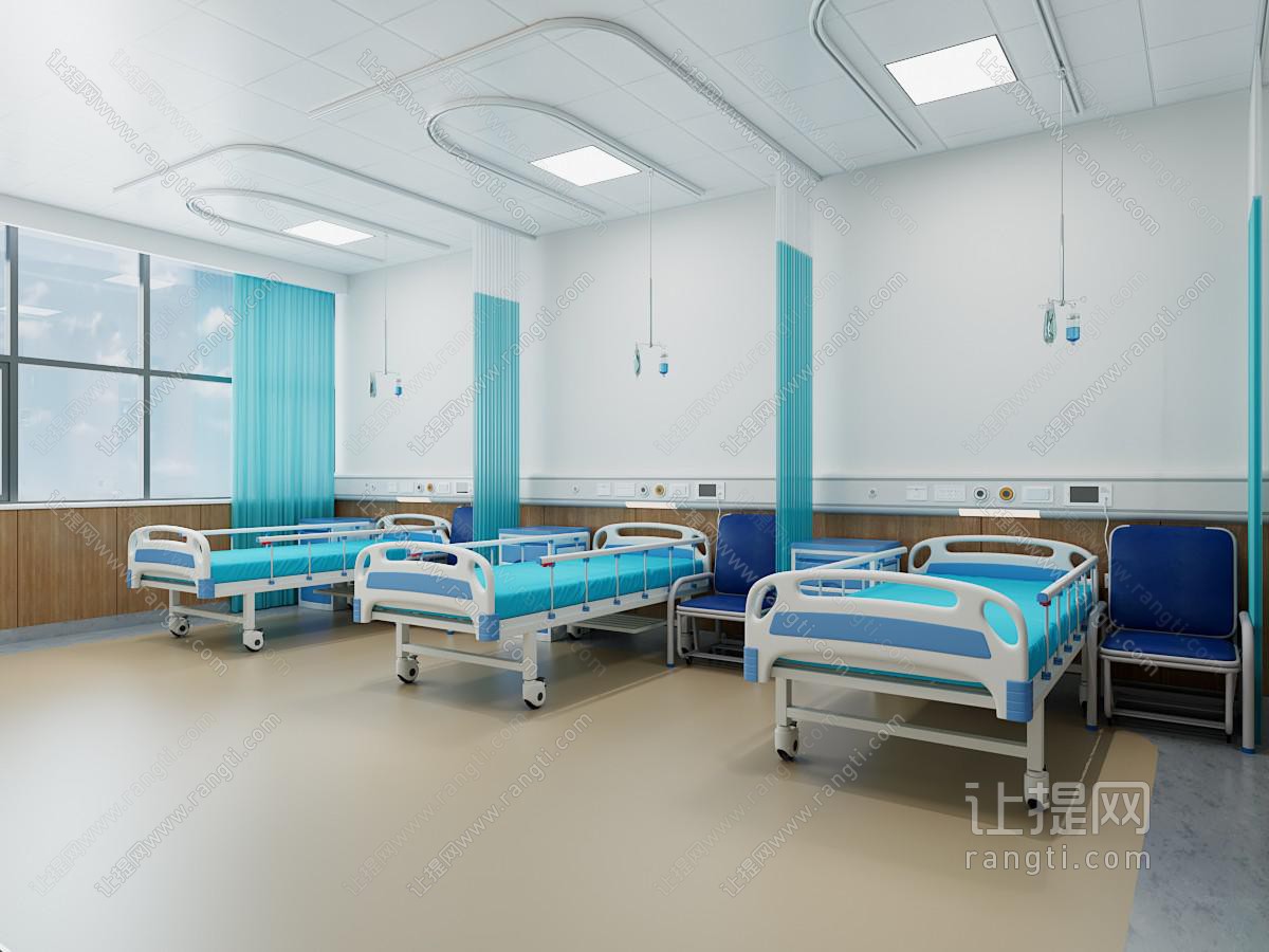 病房病床床头柜陪护椅输液杆