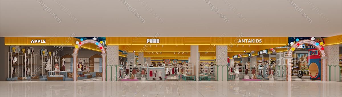 现代儿童服装店门头