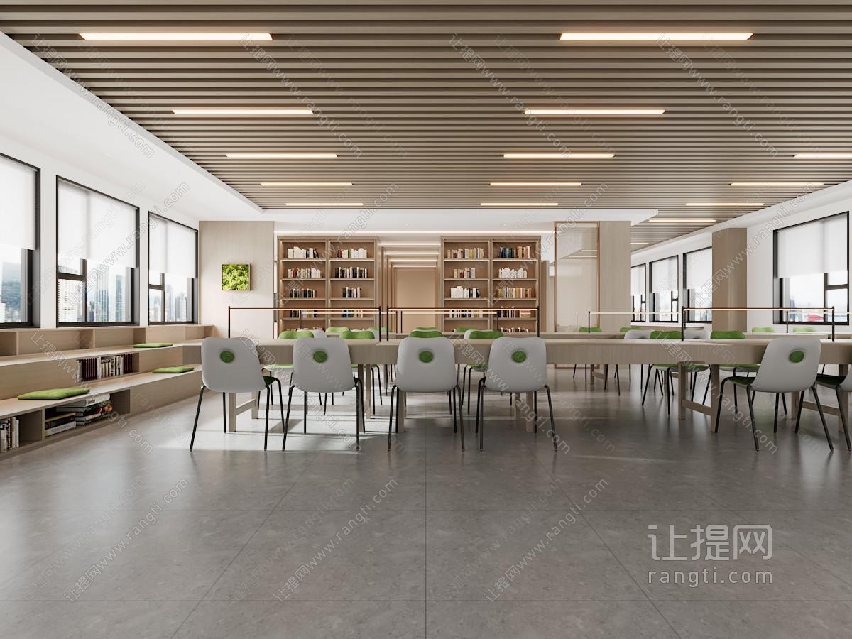 现代学校阅览室