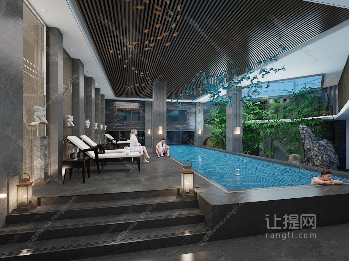 现代别墅泳池