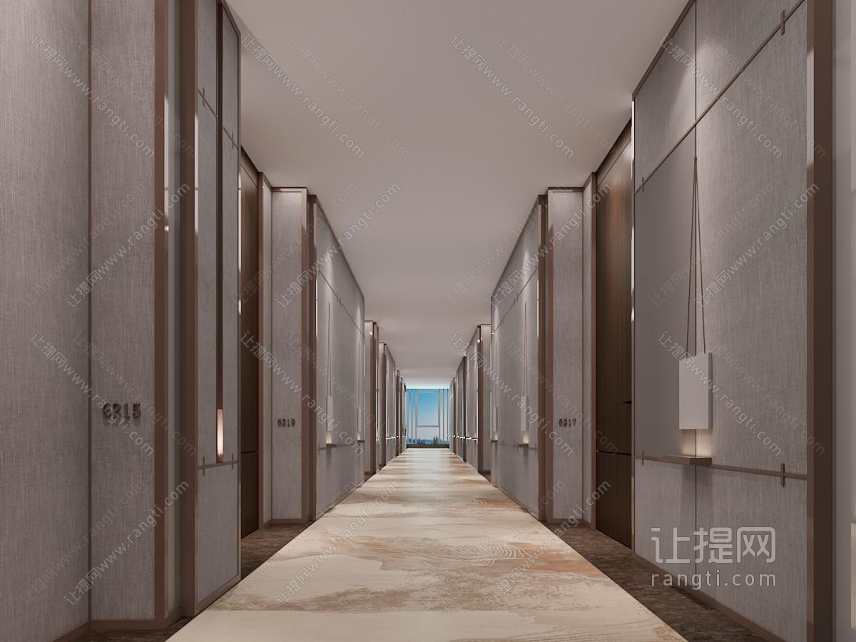 现代酒店客房走廊