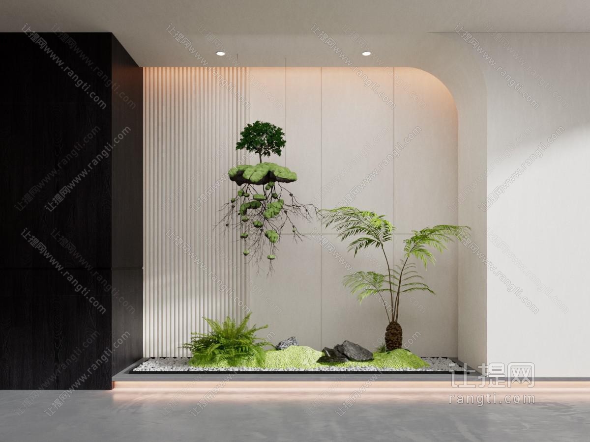 入户玄关景观 景观树 悬吊树