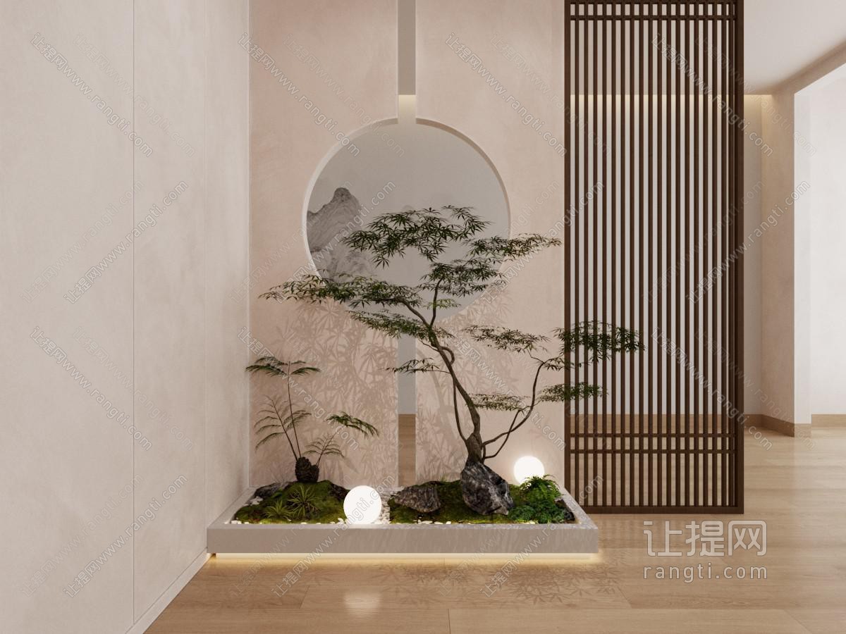 新中式玄关造景 室内造型