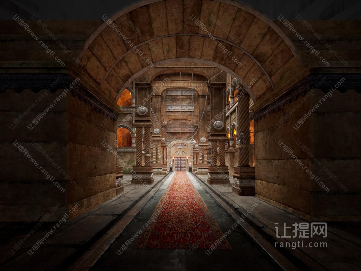 欧式古典城堡走廊