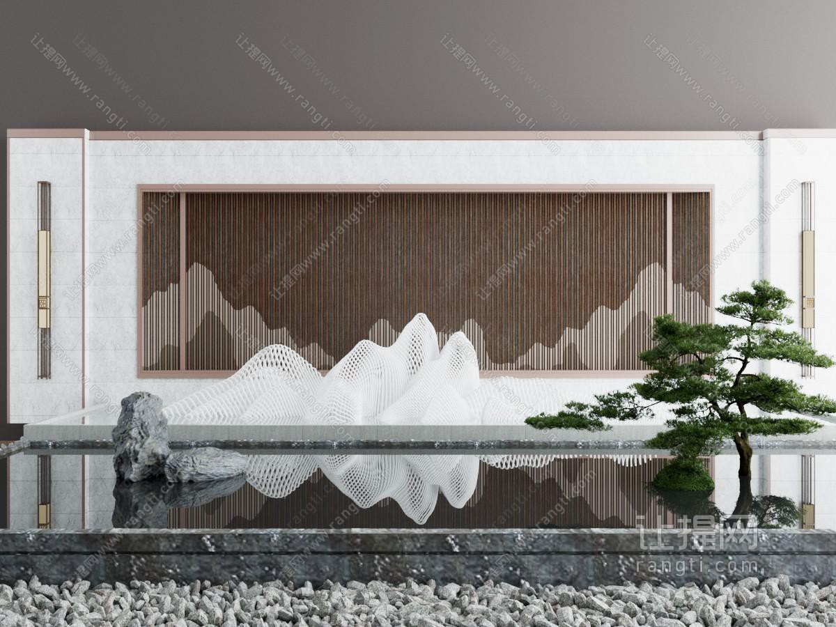 新中式庭院景观小品