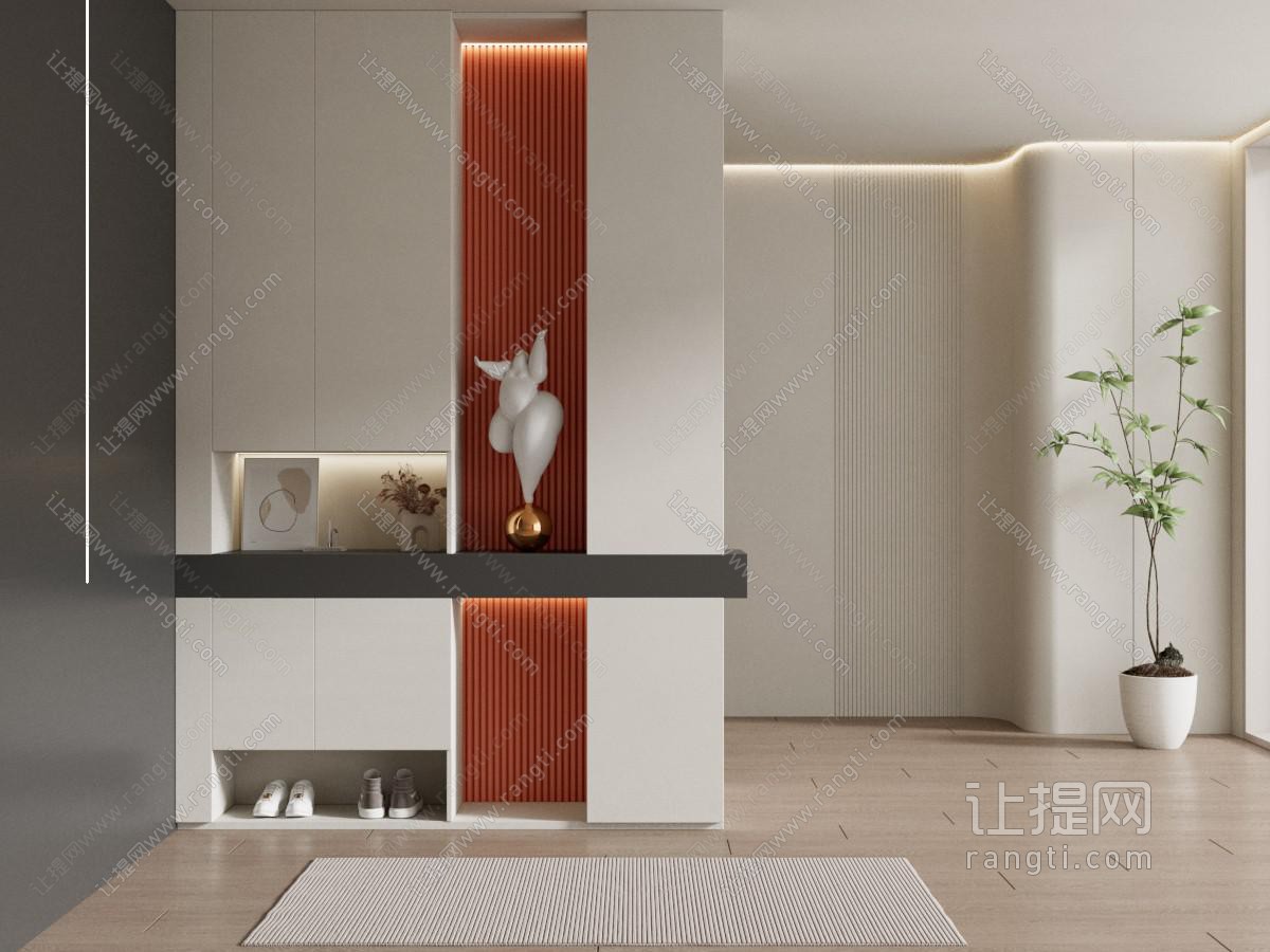 现代奶油风玄关