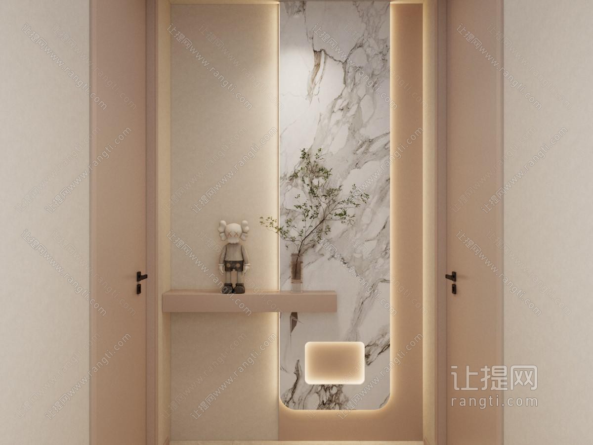 北欧奶油原木风玄关