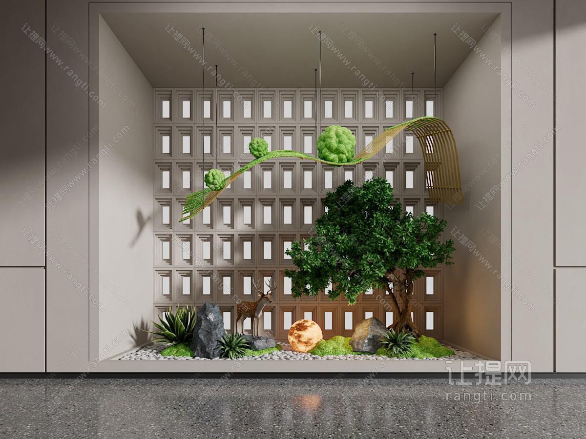 植物堆 造灌木 室内造景