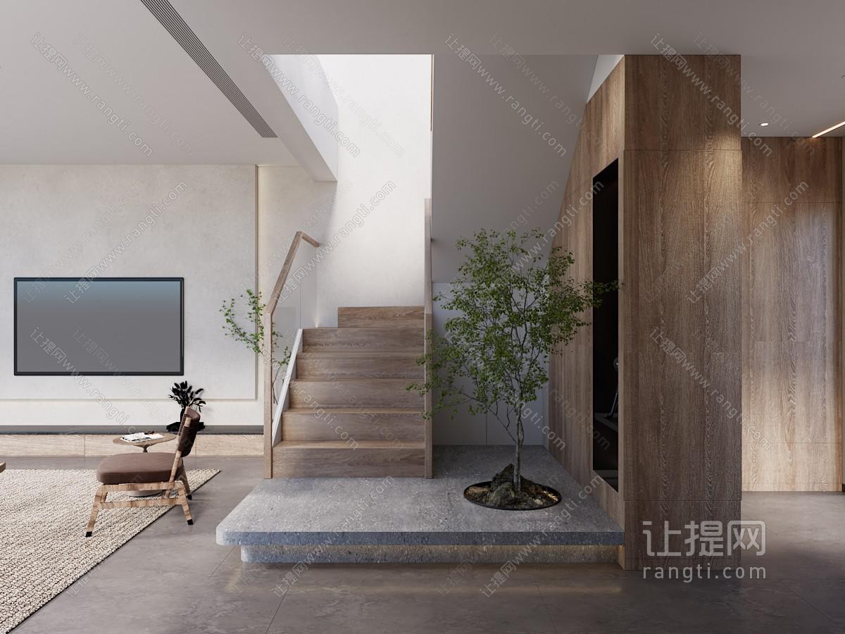 楼梯间造景 扶手楼梯