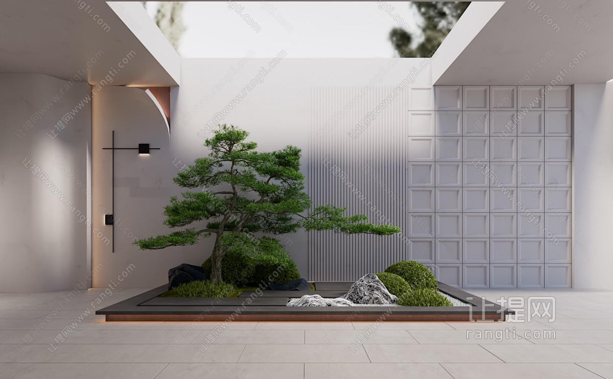 新中式室内造景 植物堆