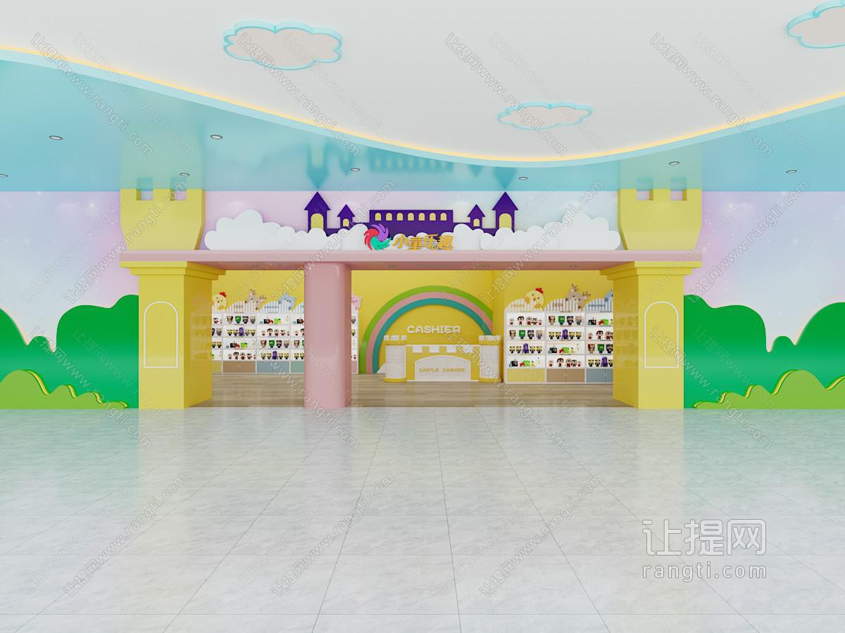 现代玩具礼品店卡通门头