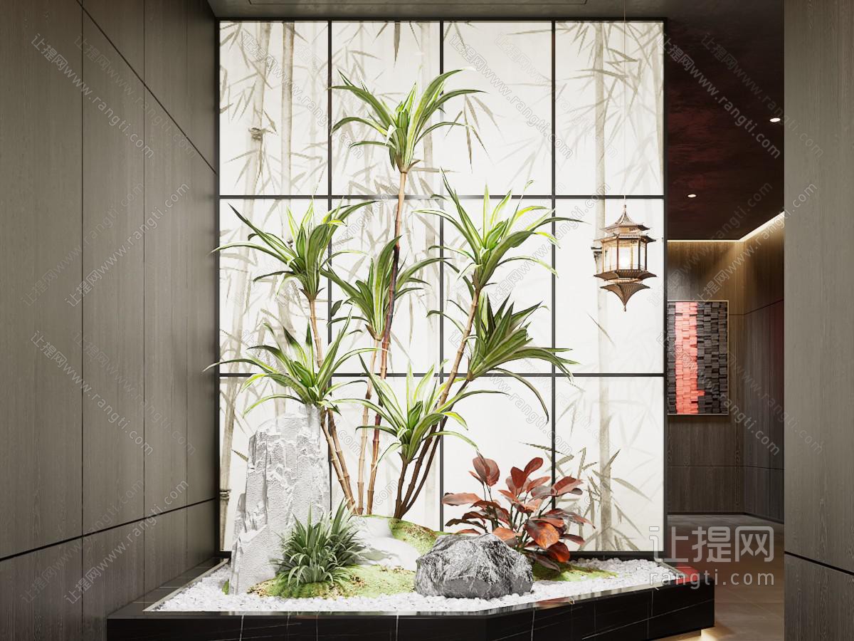 新中式室内造景 景观小品