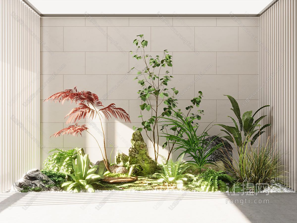 现代其他景观小品 景观造景 景观小品 植物堆