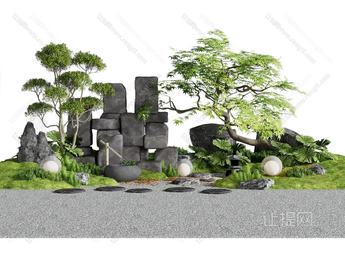 新中式石头 园艺小品