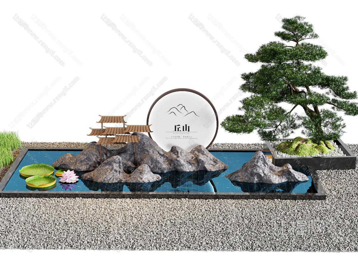 新中式水景园艺小品