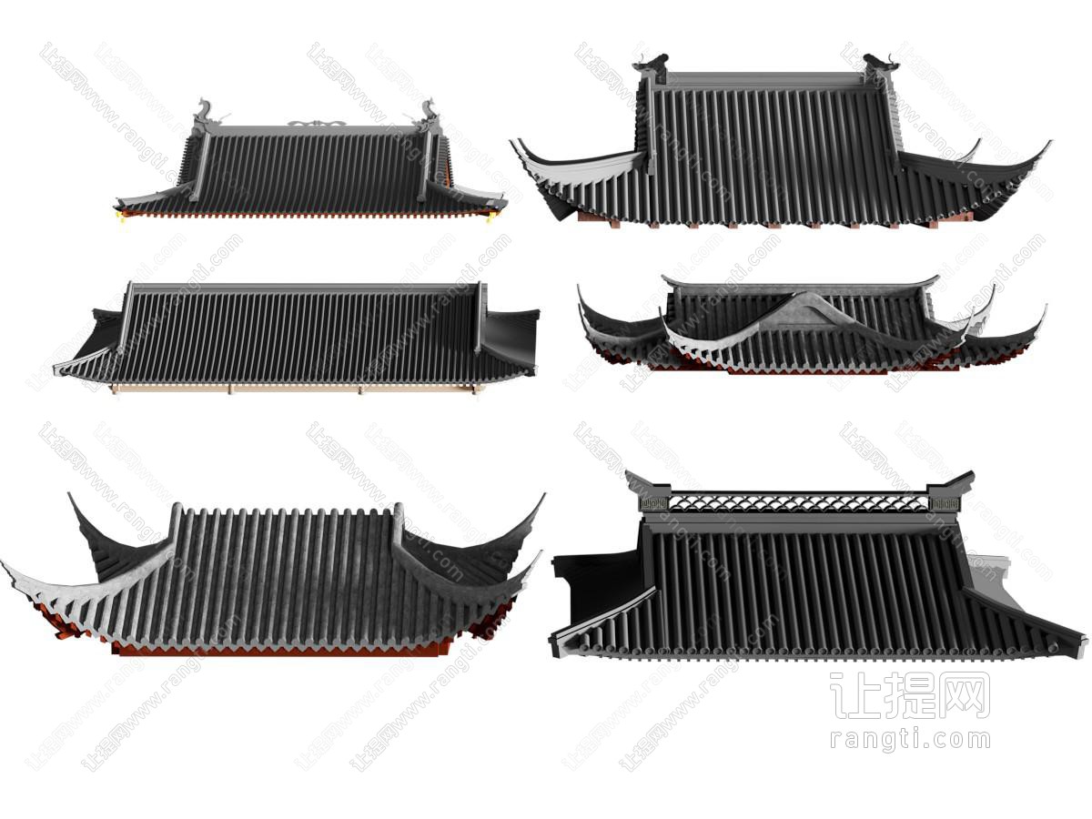 新中式屋檐 房檐 建筑构件