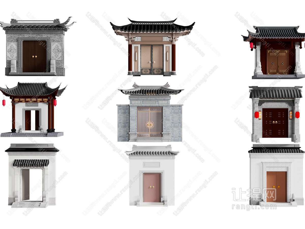 中式庭院大门 门头