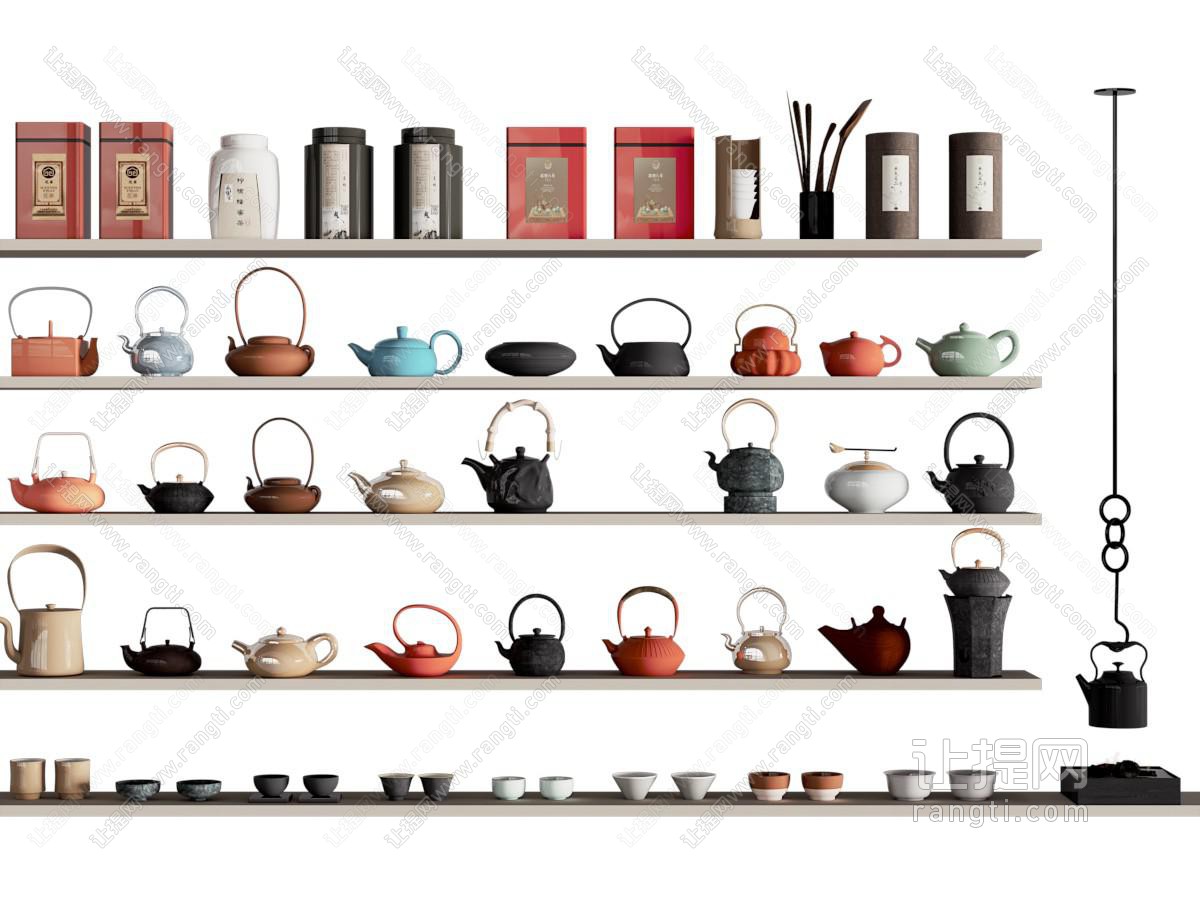 新中式茶具 茶壶 茶杯 茶盘 茶叶罐