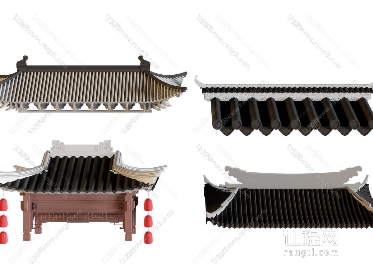 中式屋檐 建筑构件