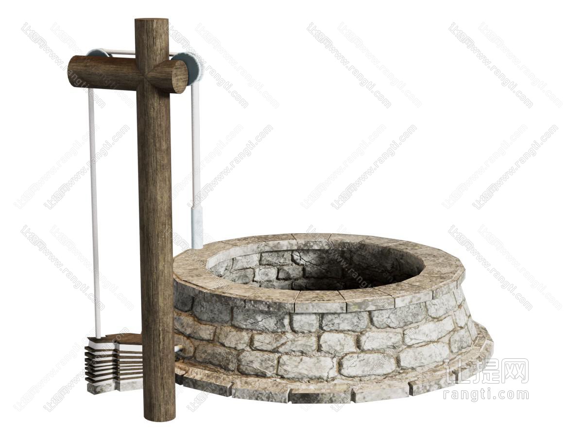 现代辘轳水井