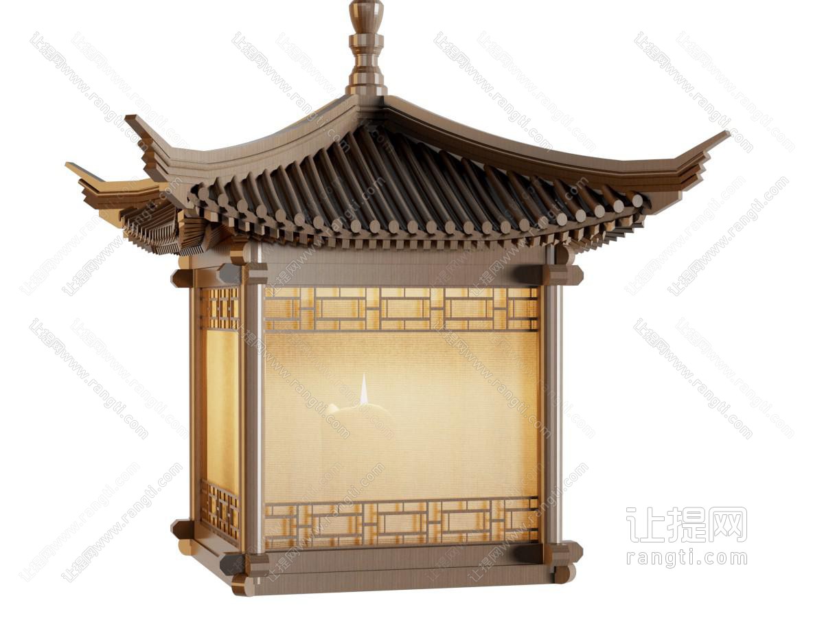 新中式楼台亭阁吊灯