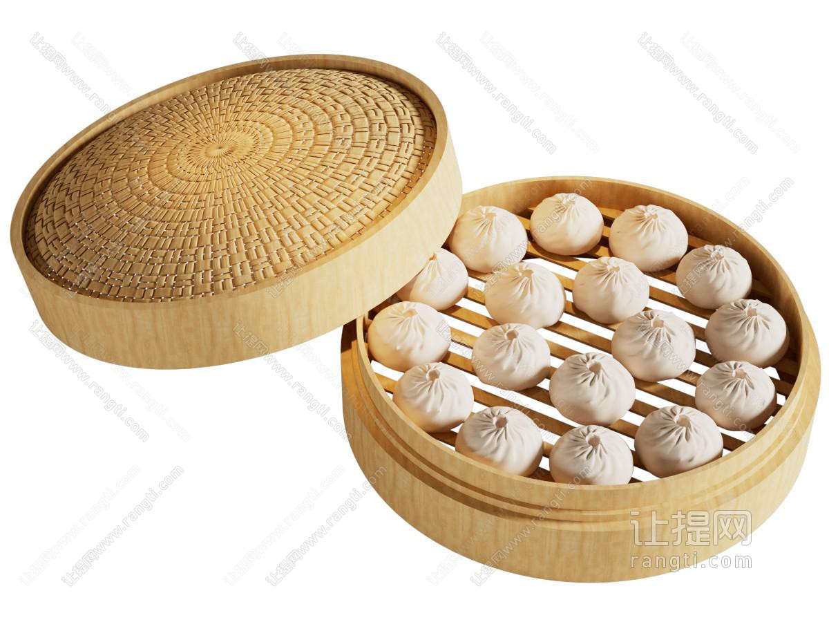 中式小吃 小笼包子 食物 蒸笼