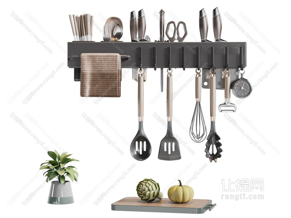现代墙面厨具挂架 厨具组合