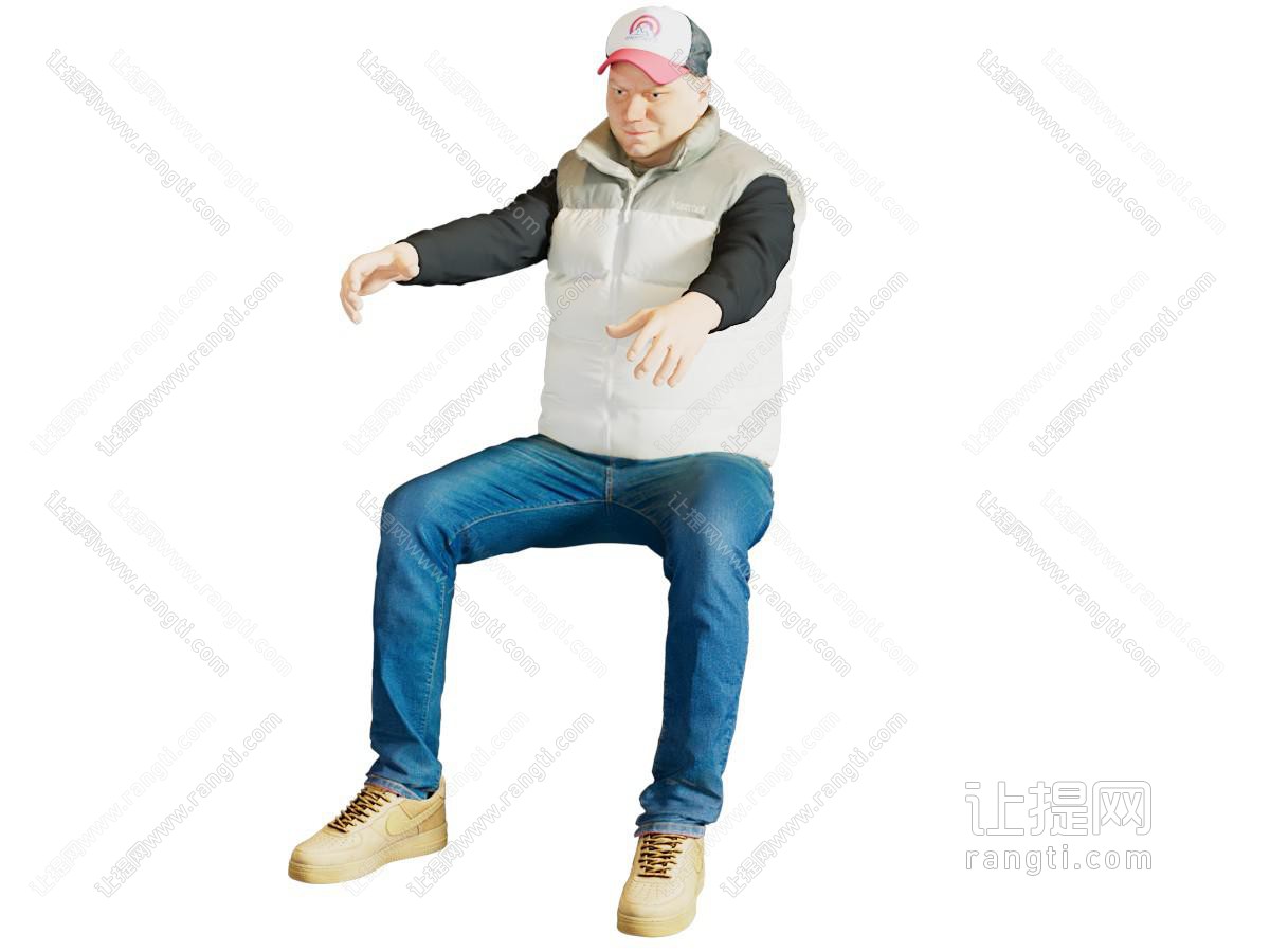 现代坐着的男人 人物