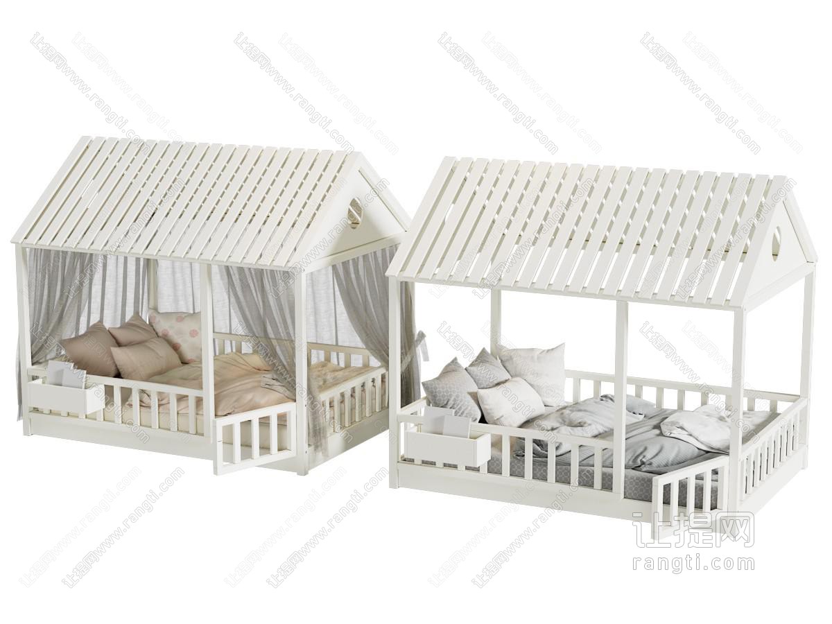 现代房屋造型的儿童床