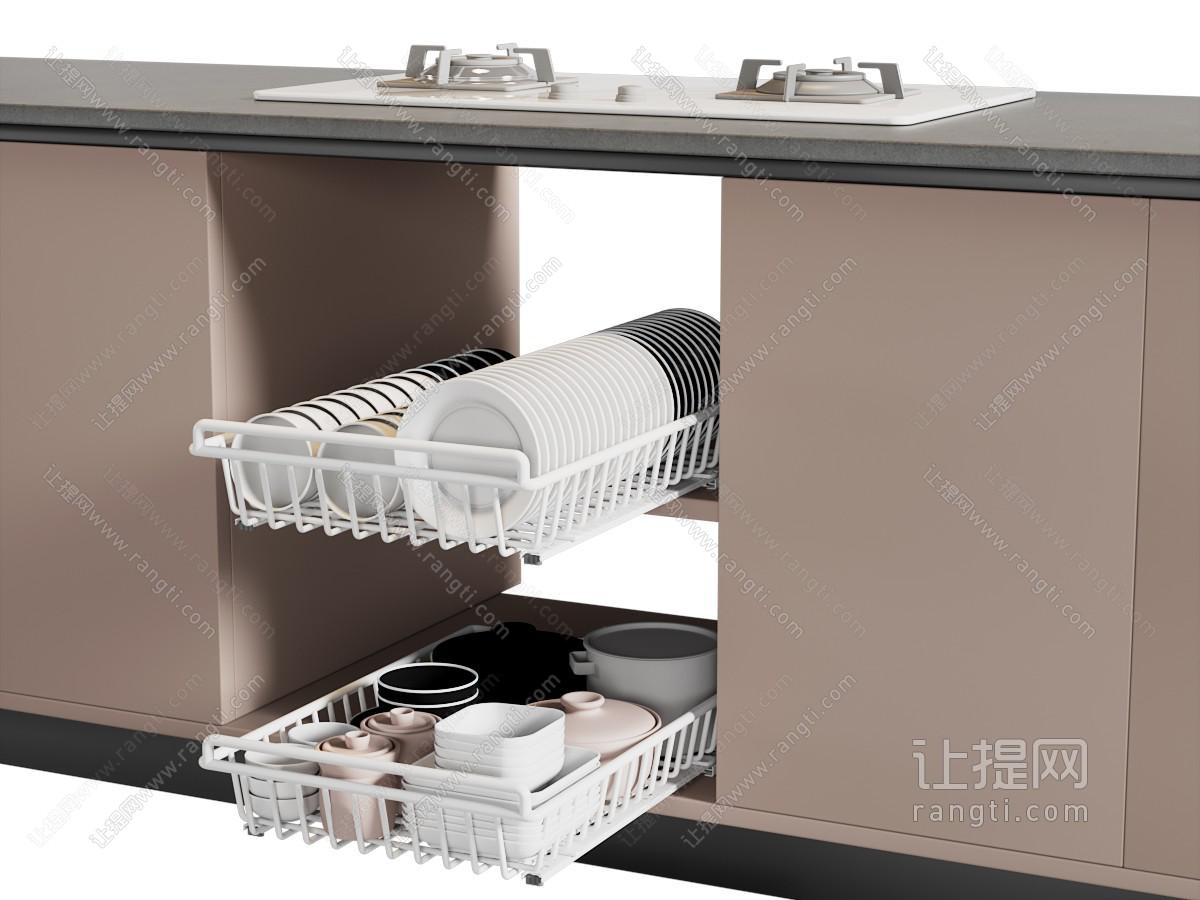 现代橱柜拉篮 碗碟抽拉篮