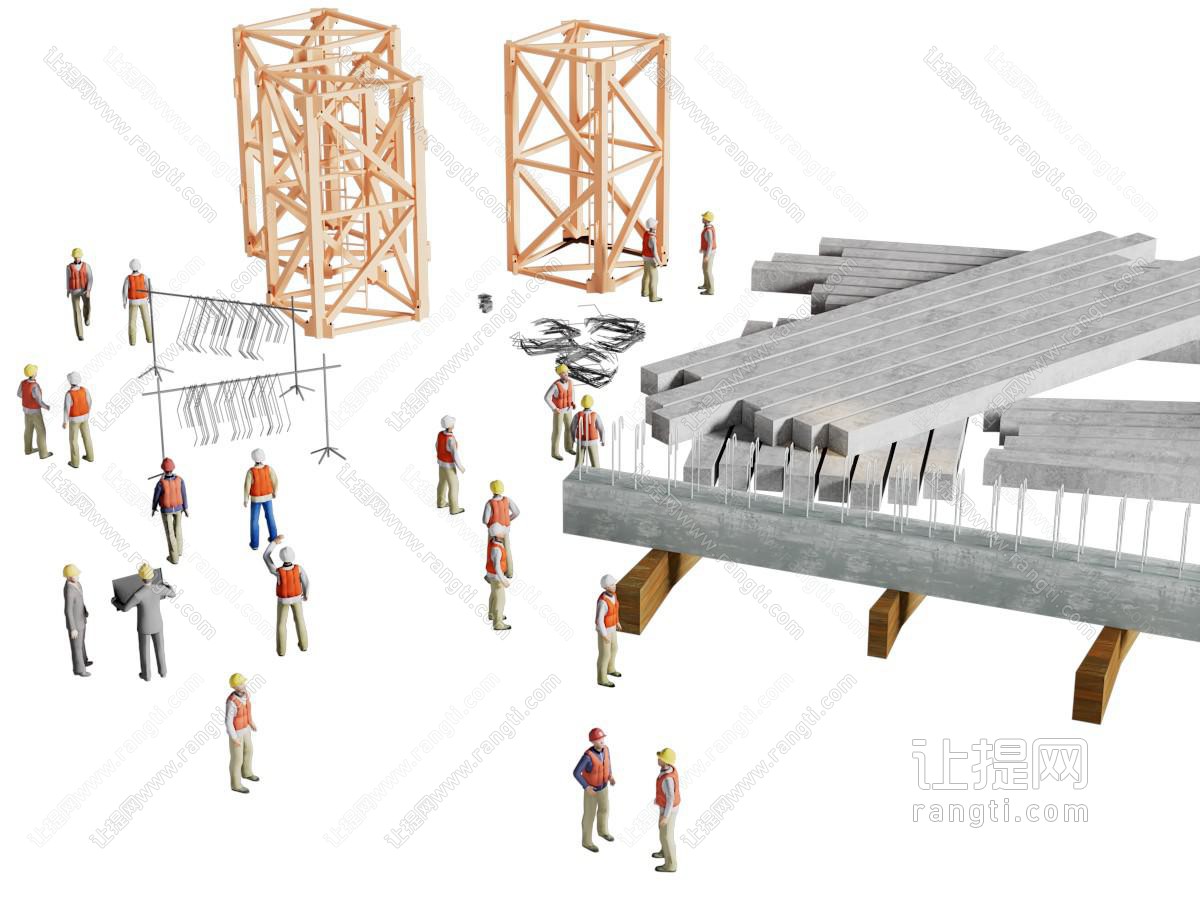 建筑工人 建筑材料 建筑工地
