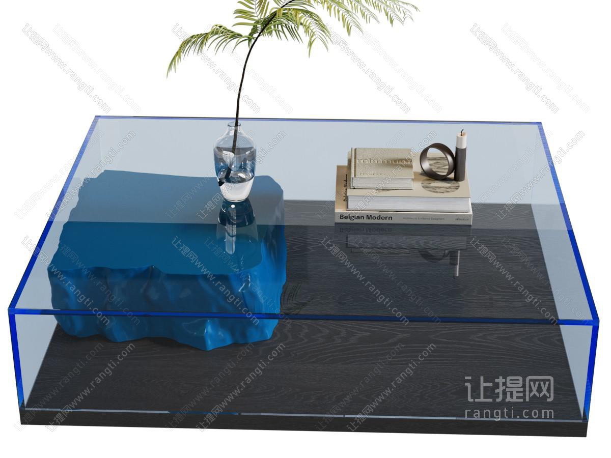现代玻璃茶几 方几