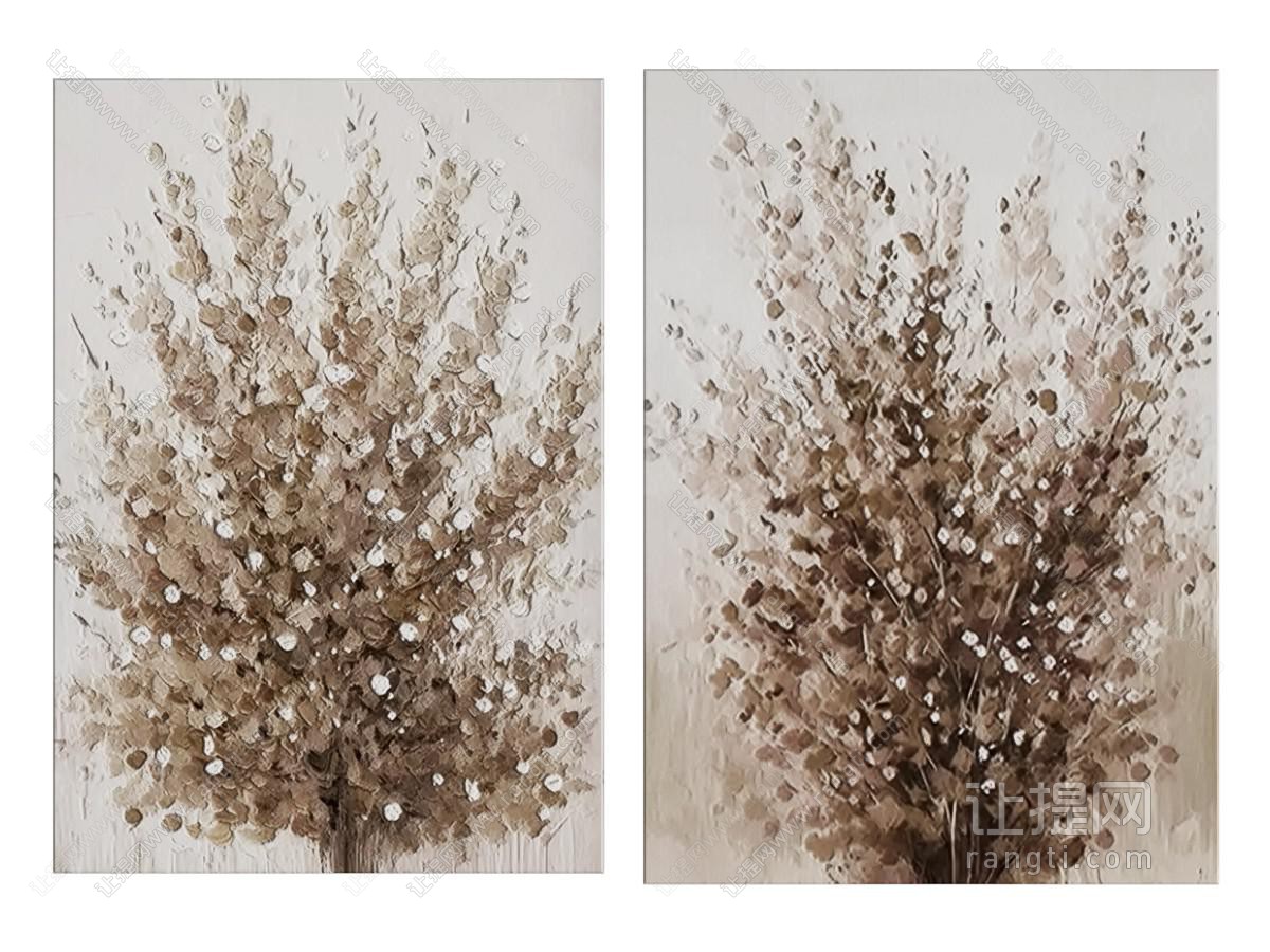 侘寂风装饰挂画 油画