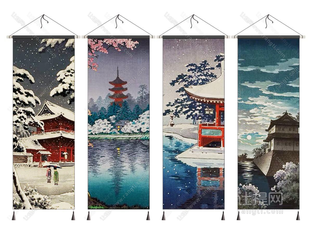 日式装饰画 卷轴画 挂画