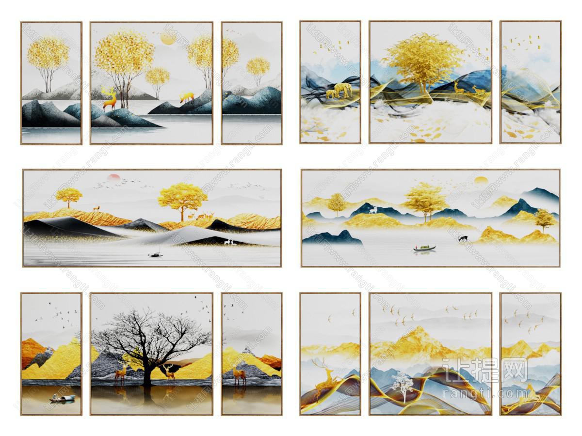 轻奢山水装饰挂画