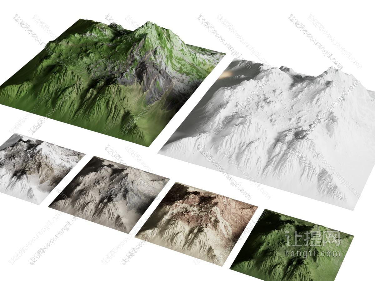 现代景观 山体组合 山峰 山脉 自然地形 雪山