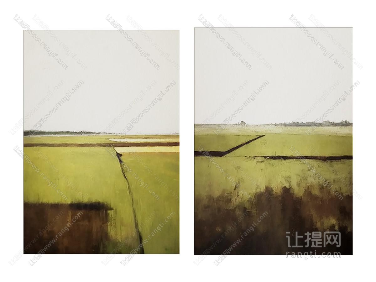 现代侘寂风挂画 油画 床头挂画