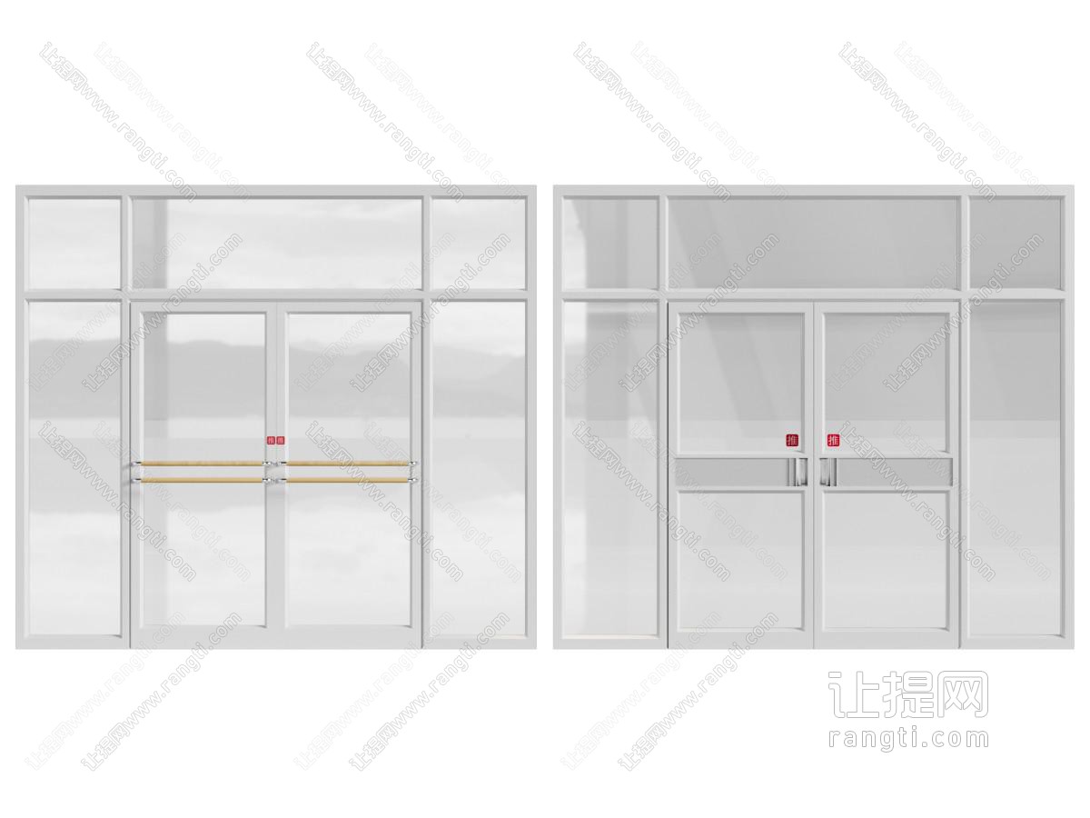 商店双开玻璃肯德基门 大门