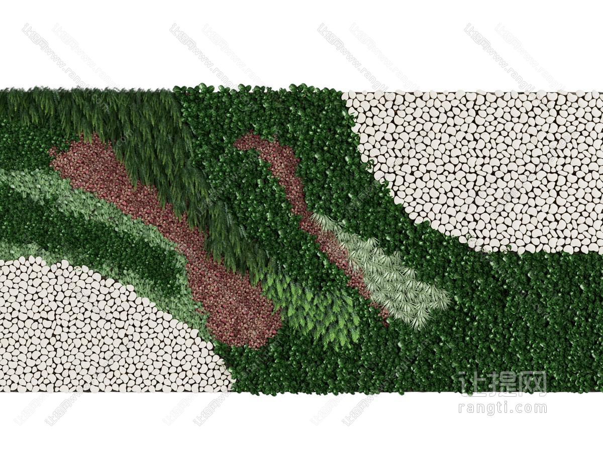 现代石子 花草植物景观园艺小品