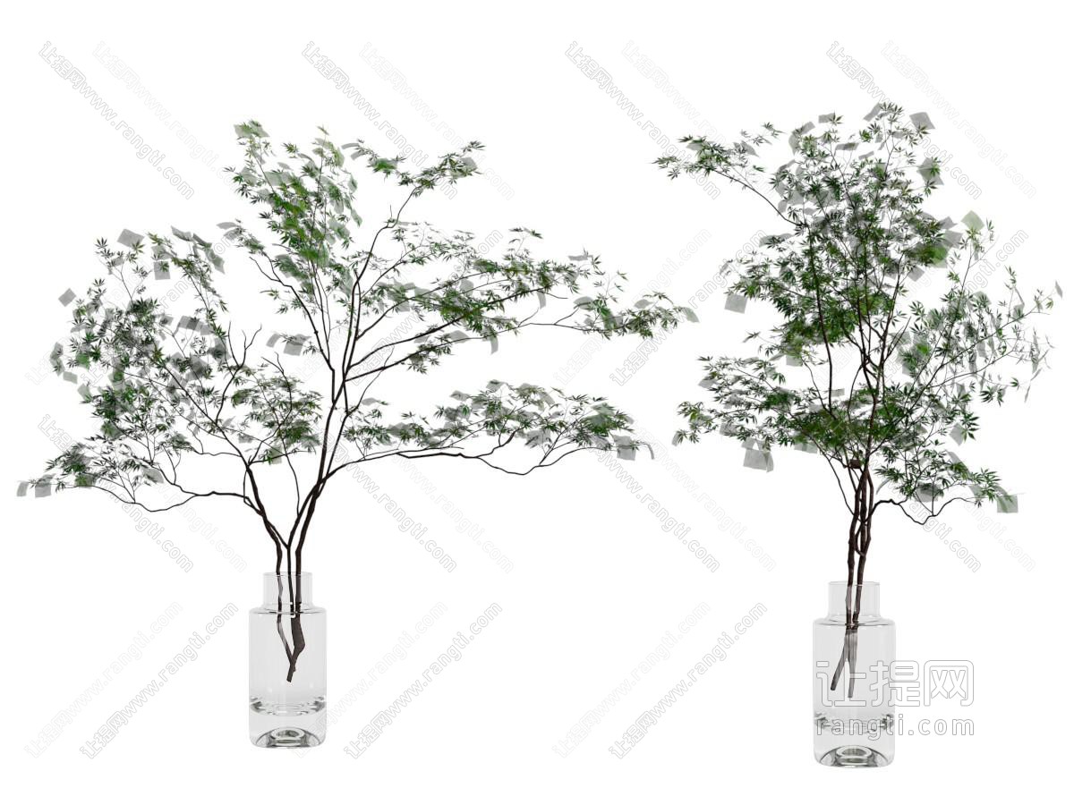 现代玻璃花瓶花卉