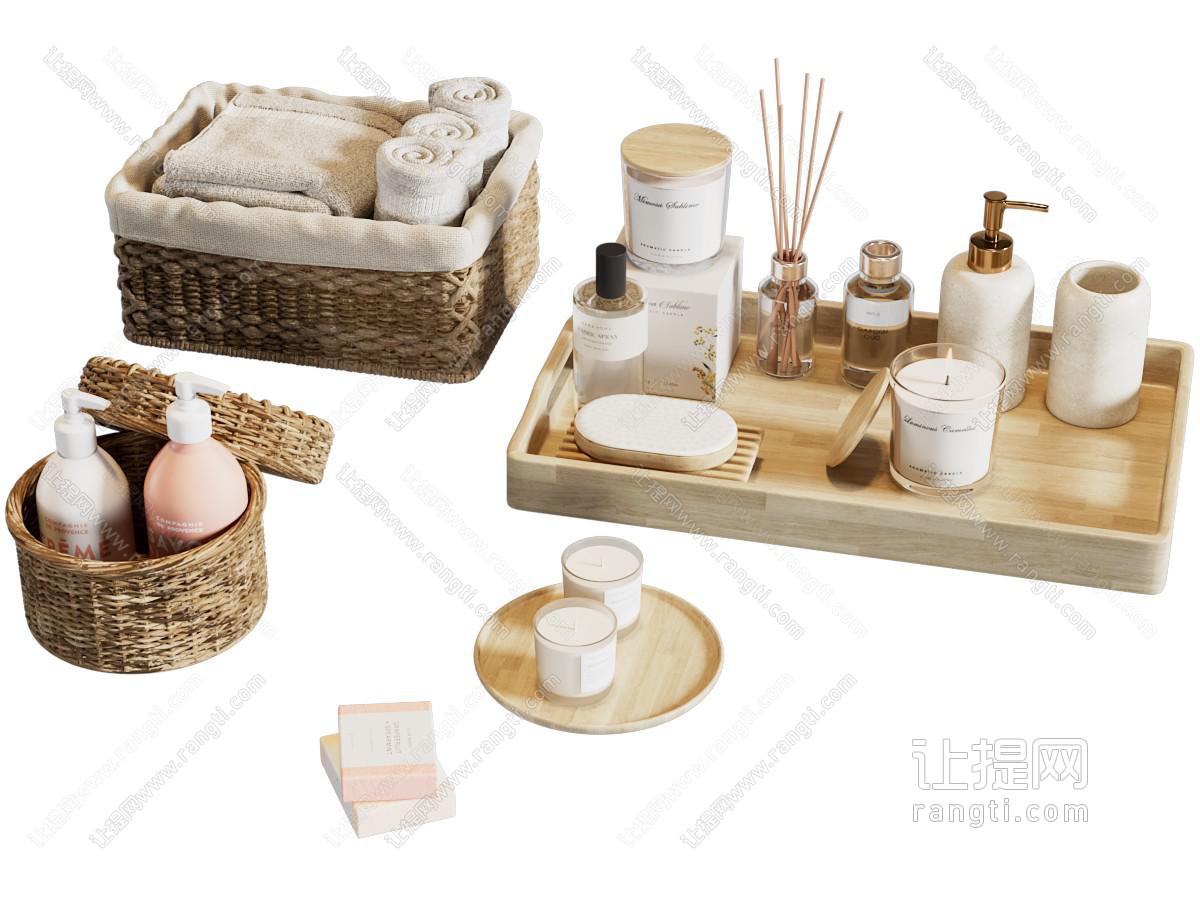 洗浴用品 洗浴洗护卫浴用品 香薰毛巾浴巾 藤编筐储物