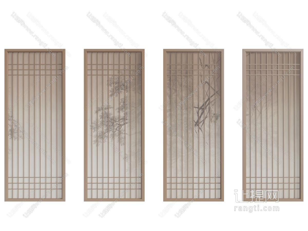 新中式壁画隔断