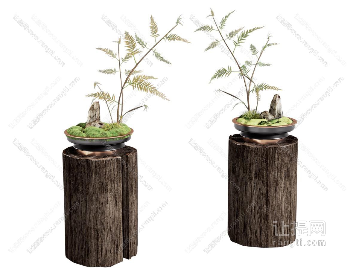 新中式盆景盆栽摆件